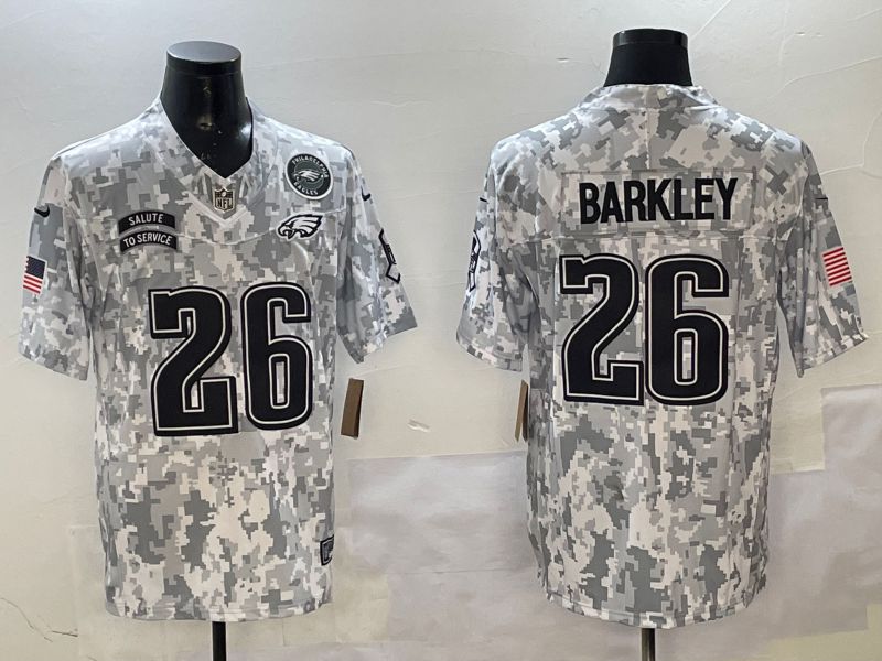 Men Philadelphia Eagles #26 Barkley Camo Nike 2025 Salute to Service Limited NFL Jersey style 3